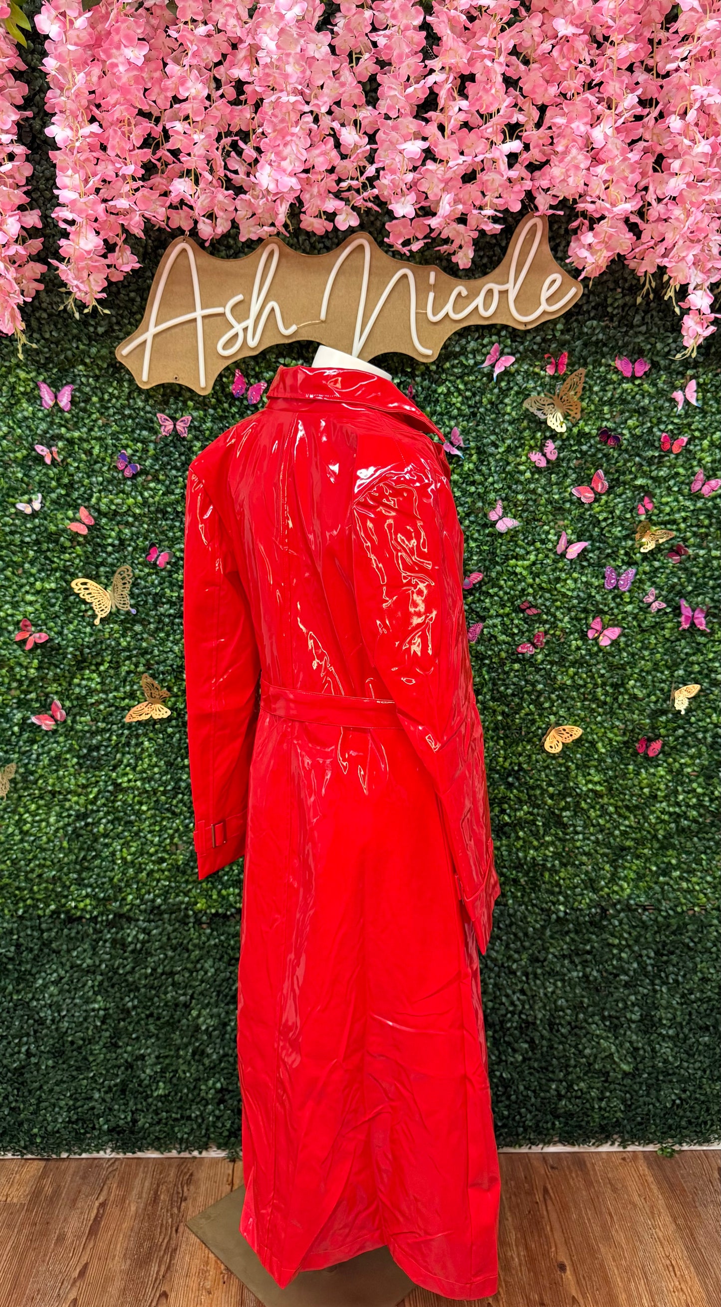 Red Latex Trenchcoat